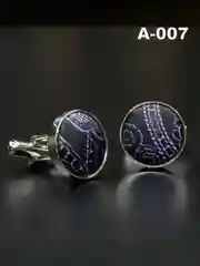 Запонки со вставкой из ткани