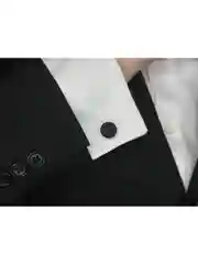 Запонки со вставкой из ткани