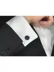 Запонки со вставкой из ткани