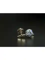 Запонки со вставкой из ткани
