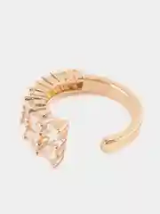 Каффа серьга, серьги женские cо стразами "Enia", две блестящие дорожки, не требует прокола