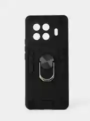 Черный чехол противоударный Tecno Spark 20 Pro + Plus с металлической подставкой кольцом