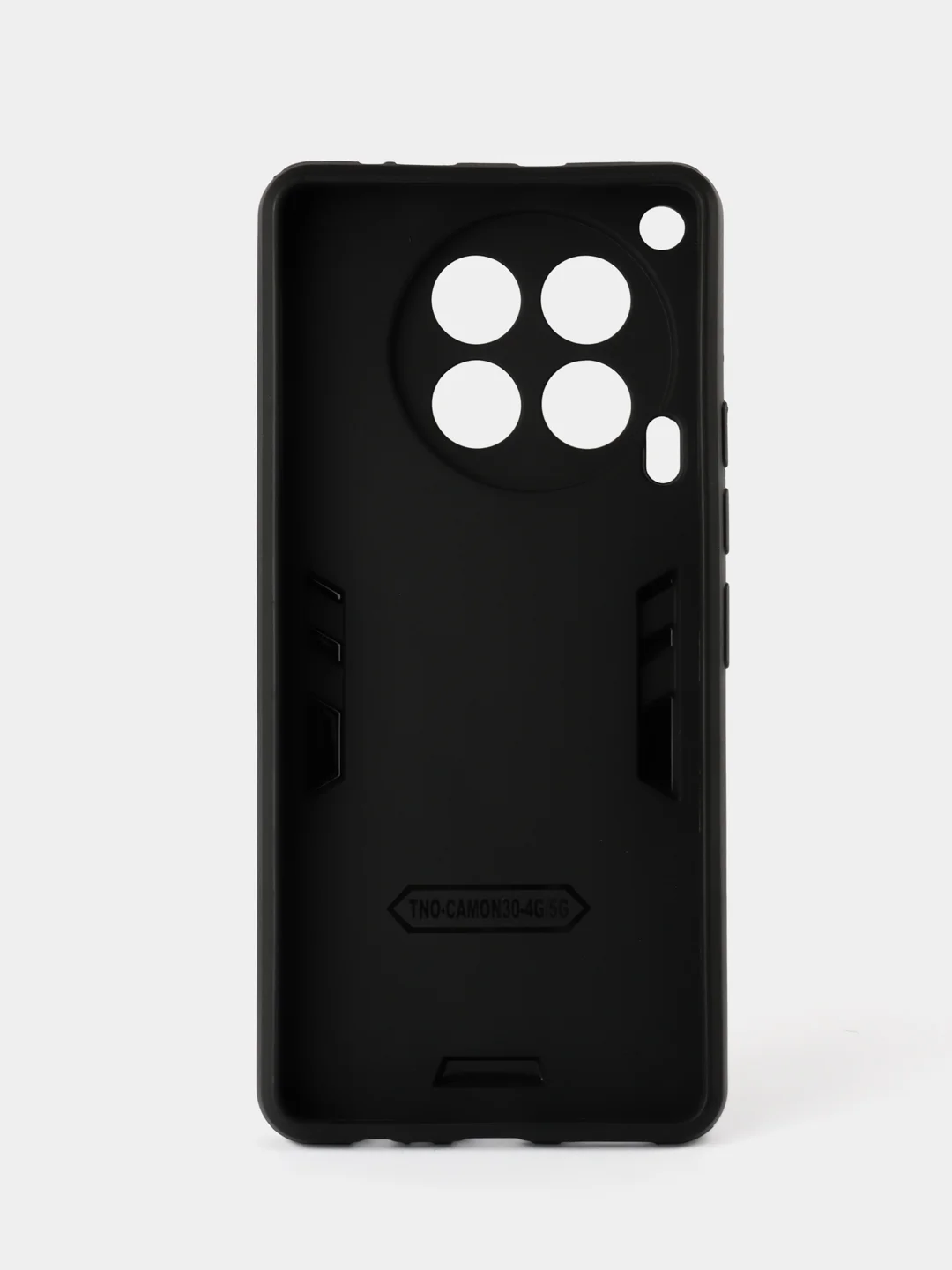 Черный чехол противоударный Tecno Camon 30 4G (Техно Камон 30),с металлической подставкой кольцом