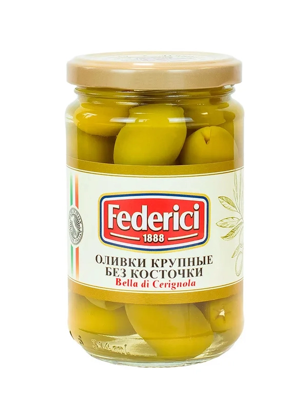 Оливки крупные без косточки FEDERICI “Bella di cerignola”, 300г