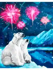 Новогодний салют Алмазная мозаика на подрамнике 40 х 50 см "KiKi"