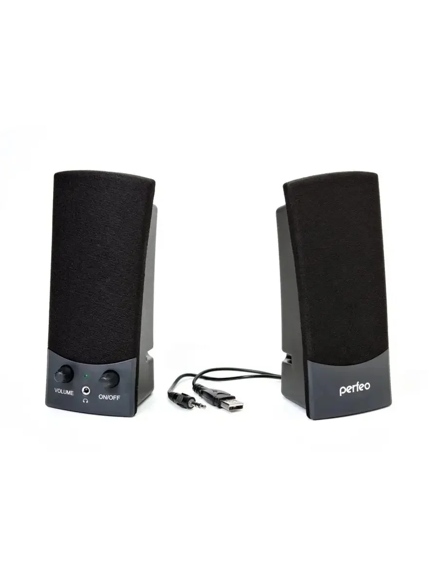 Perfeo колонки "UNO" 2.0, мощность 2х0.5 Вт (RMS), чёрн, USB