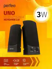 Perfeo колонки "UNO" 2.0, мощность 2х0.5 Вт (RMS), чёрн, USB