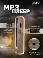 Золотой perfeo мини-аудио Sound Ranger, УКВ+FM, MP3 (USB/TF), USB-audio, BL-5C 1000mAh