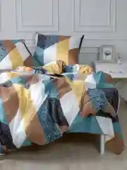 Горчичный комплект постельного белья Вселенная текстиля, 4102, 2-x спальный с простыней Евро