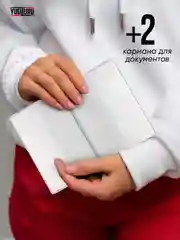Обложка на паспорт с принтом "Мона Лиза с чупа-чупсом"