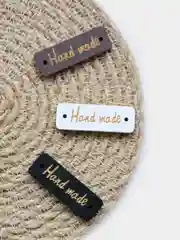 Бирки деревянные "Hand made" ("Ручная работа"), прямоугольные, набор из 6 шт. 3 цвета