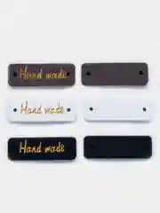 Бирки деревянные "Hand made" ("Ручная работа"), прямоугольные, набор из 6 шт. 3 цвета