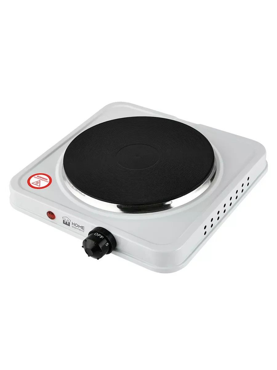 Белый электрическая плитка настольная HOME ELEMENT HE-HP719A , d 18 см, белый