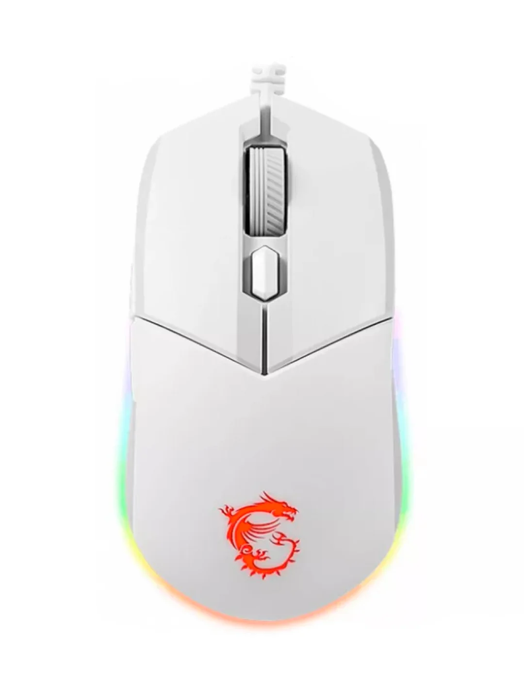 Белый мышь компьютерная MSI Clutch GM11, мышка с подсветкой