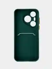 Тёмно-зелёный чехол для Huawei Pura 70 (Хуавей пура 70), с карманом для карт