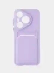 Лавандовый чехол для Huawei Pura 70 (Хуавей пура 70), с карманом для карт