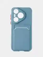 Синий меланж чехол для Huawei Pura 70 (Хуавей пура 70), с карманом для карт