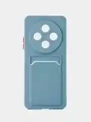 Синий меланж чехол для Xiaomi Redmi 14C 4G/ Poco C75 4G (Сяоми Редми 14С/Поко С75), с карманом для карт