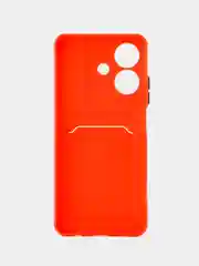 Красный чехол для  Realme Note 60 4G (Реалми Нот 60 4 джи), с карманом для карт