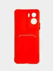 Красный чехол для Honor 90 Lite (Хонор 90 лайт), с карманом для карт