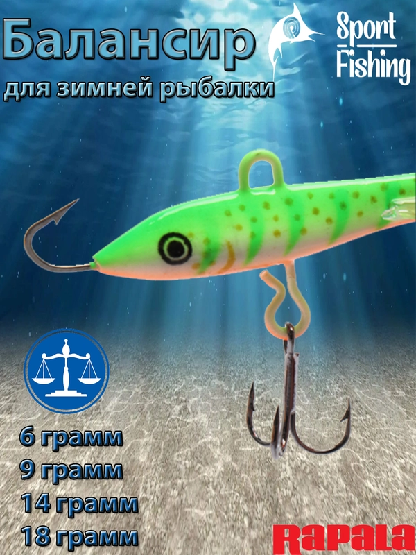 Балансир Rapala для зимней рыбалки Jigging Rap W3 GTU, 5 см, 6 г