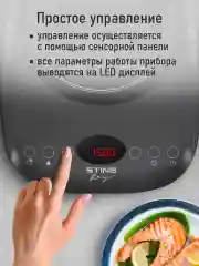 Серый электрическая индукционная безимпульсная плитка STINGRAY ST-HP3501A черный