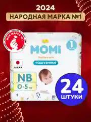 MOMI COMFORT CARE подгузники для новорожденных NB до 5кг, 24шт