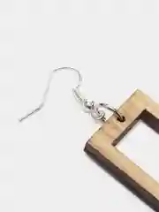 Серьги "Прямоугольник" из ясеня