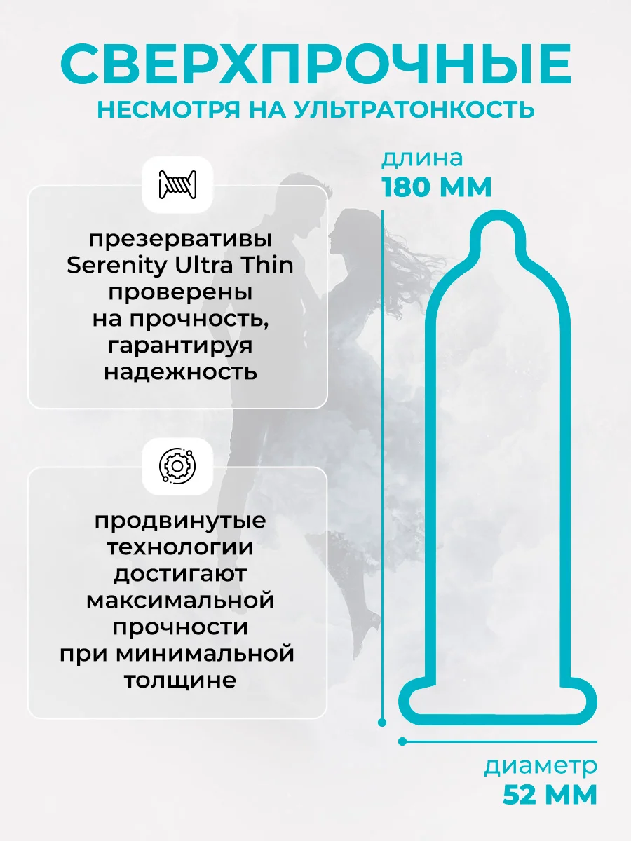 Белый презервативы из натурального латекса SERENITY ULTRA THIN Ультратонкие