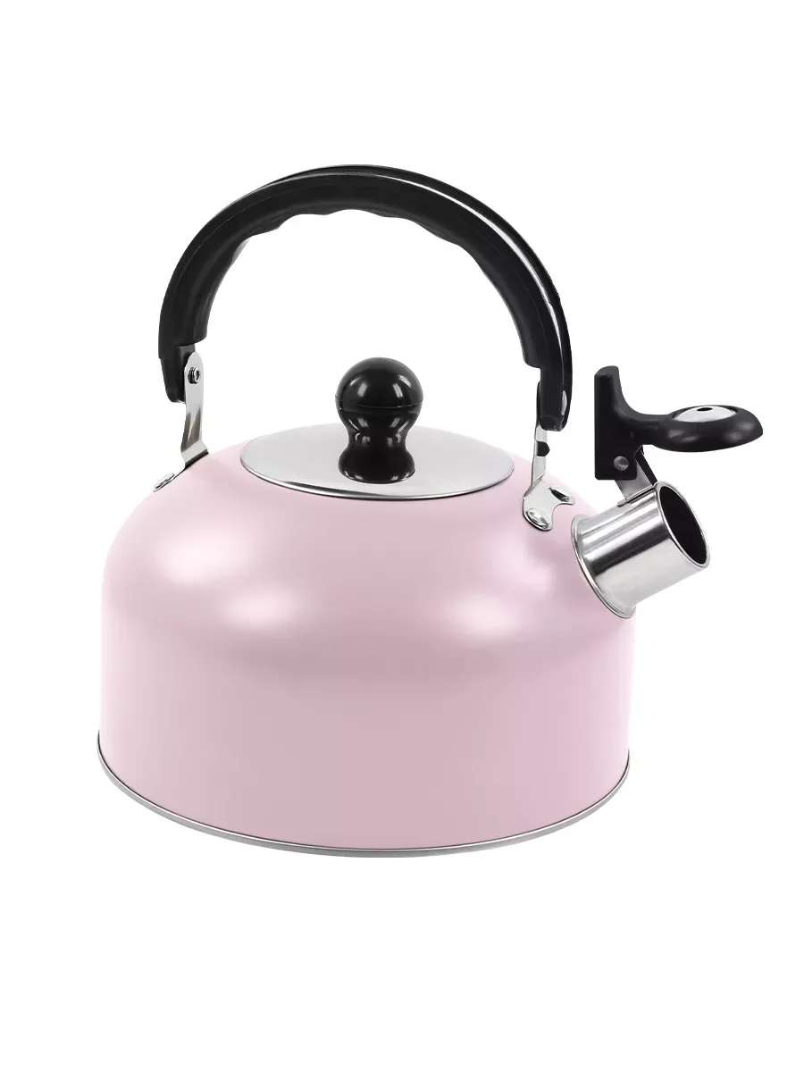 Розовый чайник со свистком HOME ELEMENT HE-WK1602, 2л, нерж. сталь, розовый матовый
