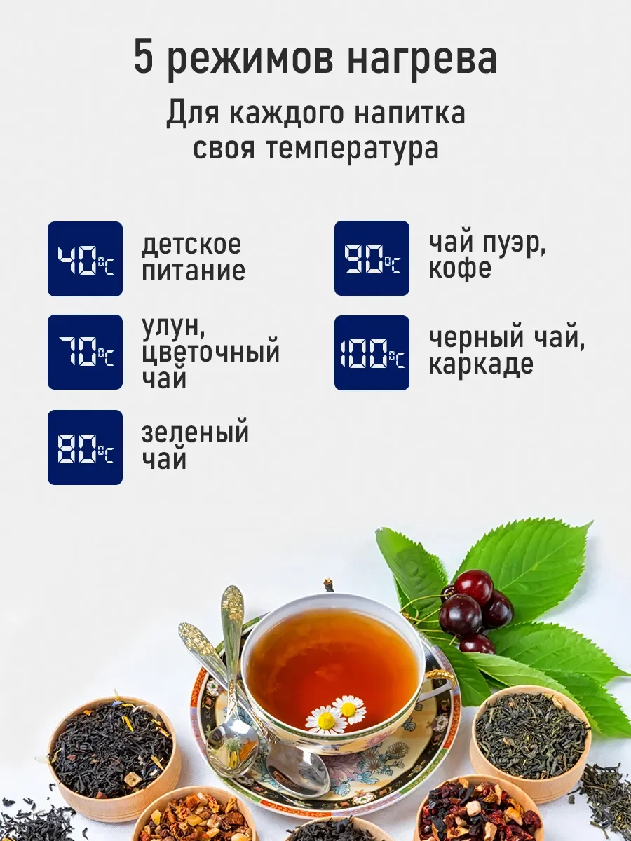 Черный чайник электрический STINGRAY ST-KT3019A стеклянный 2л, Двойные стенки/ эффект термоса
