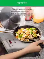 Белый электрическая индукционная безимпульсная плитка MARTA MT-4221/ 3500W/ 1 конфорка/ ТАЙМЕР/