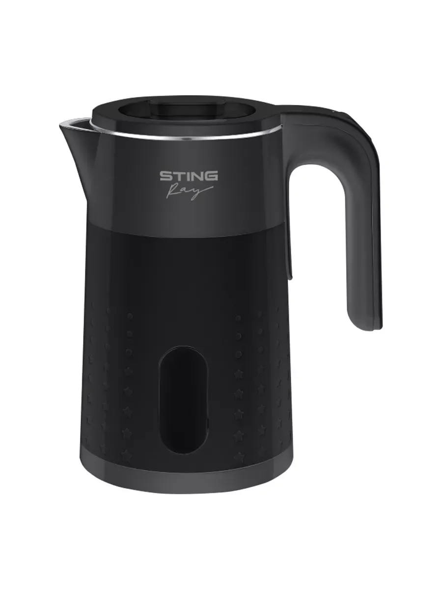 Черный чайник электрический STINGRAY ST-KT3010A металлический,двойные стенки /эффект термоса, 2л