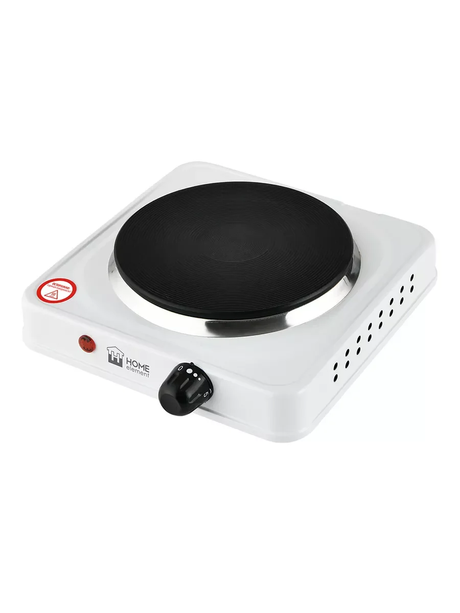 Белый электрическая плитка настольная HOME ELEMENT HE-HP718A , d15 см, белый