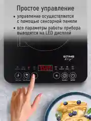 Серый электрическая индукционная безимпульсная плитка STINGRAY ST-HP3503A/ 3500W/ темное серебро