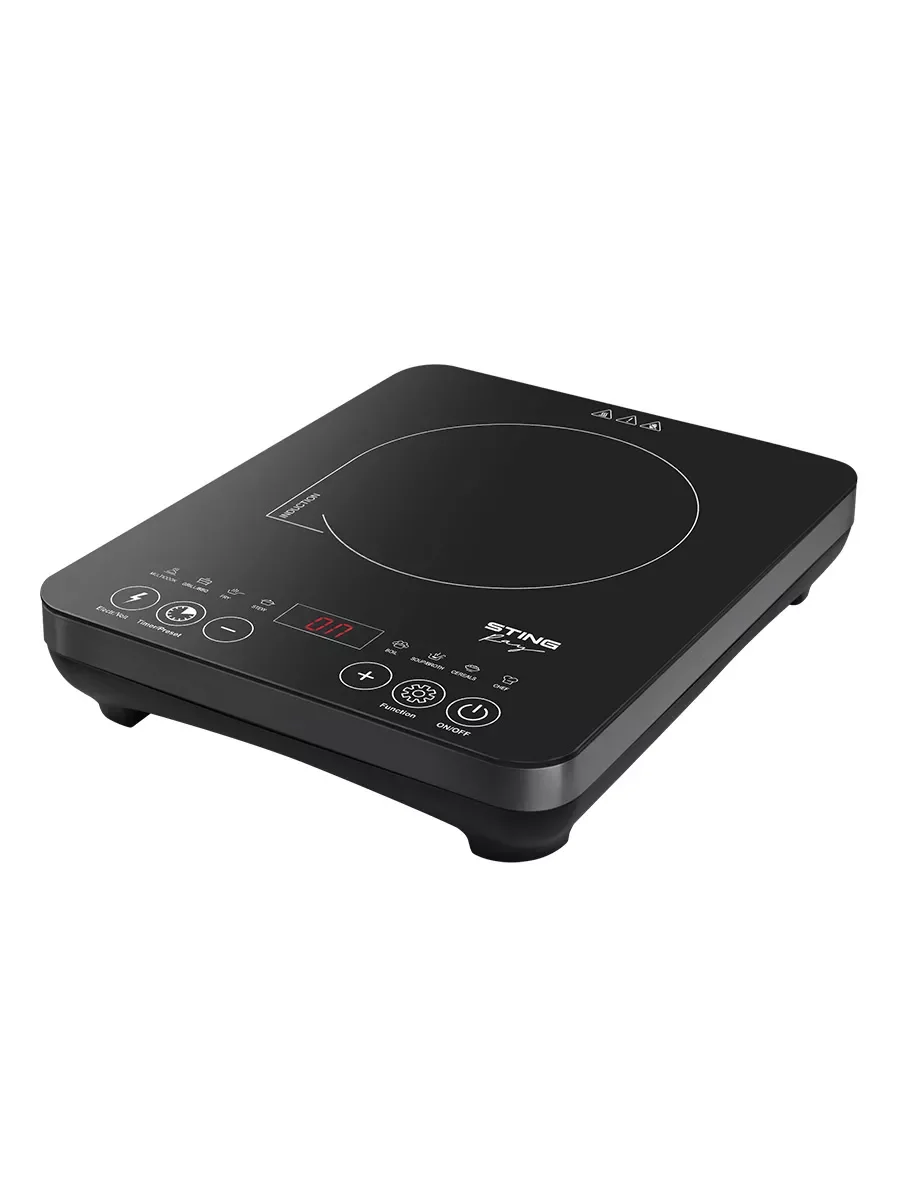 Серый электрическая индукционная безимпульсная плитка STINGRAY ST-HP3503A/ 3500W/ темное серебро