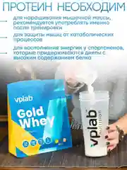 VPLAB Gold Whey, Сывороточный протеин и L лейцин, порошок 500 г