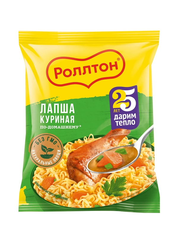 Лапша быстрого приготовления Роллтон куриная по-домашнему, 85г