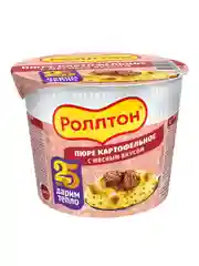Картофельное пюре быстрого приготовления Роллтон с мясным вкусом, 40г