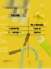 Vplab L-Сarnitine, L-карнитин для похудения, 90 капсул