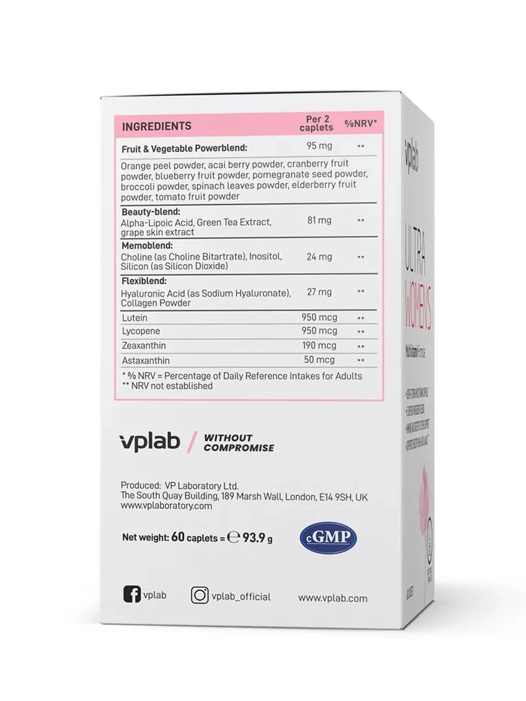 Vplab Ultra Women's Multivitamin Formula, Витаминно-минеральный комплекс для женщин, 60 шт