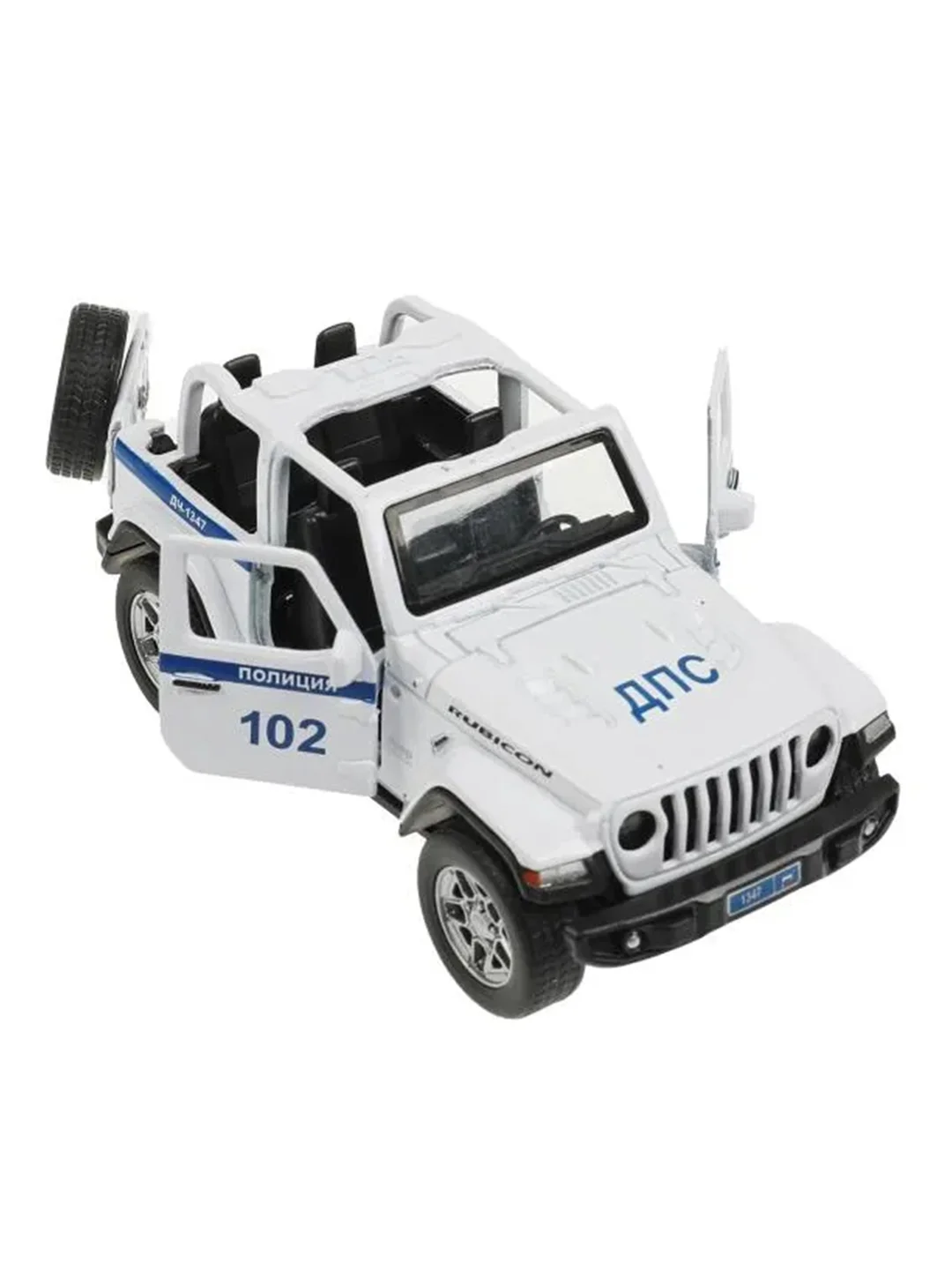 Металлическая модель ТехноПарк Jeep Wrangler Rubicon. Полиция, 11 см