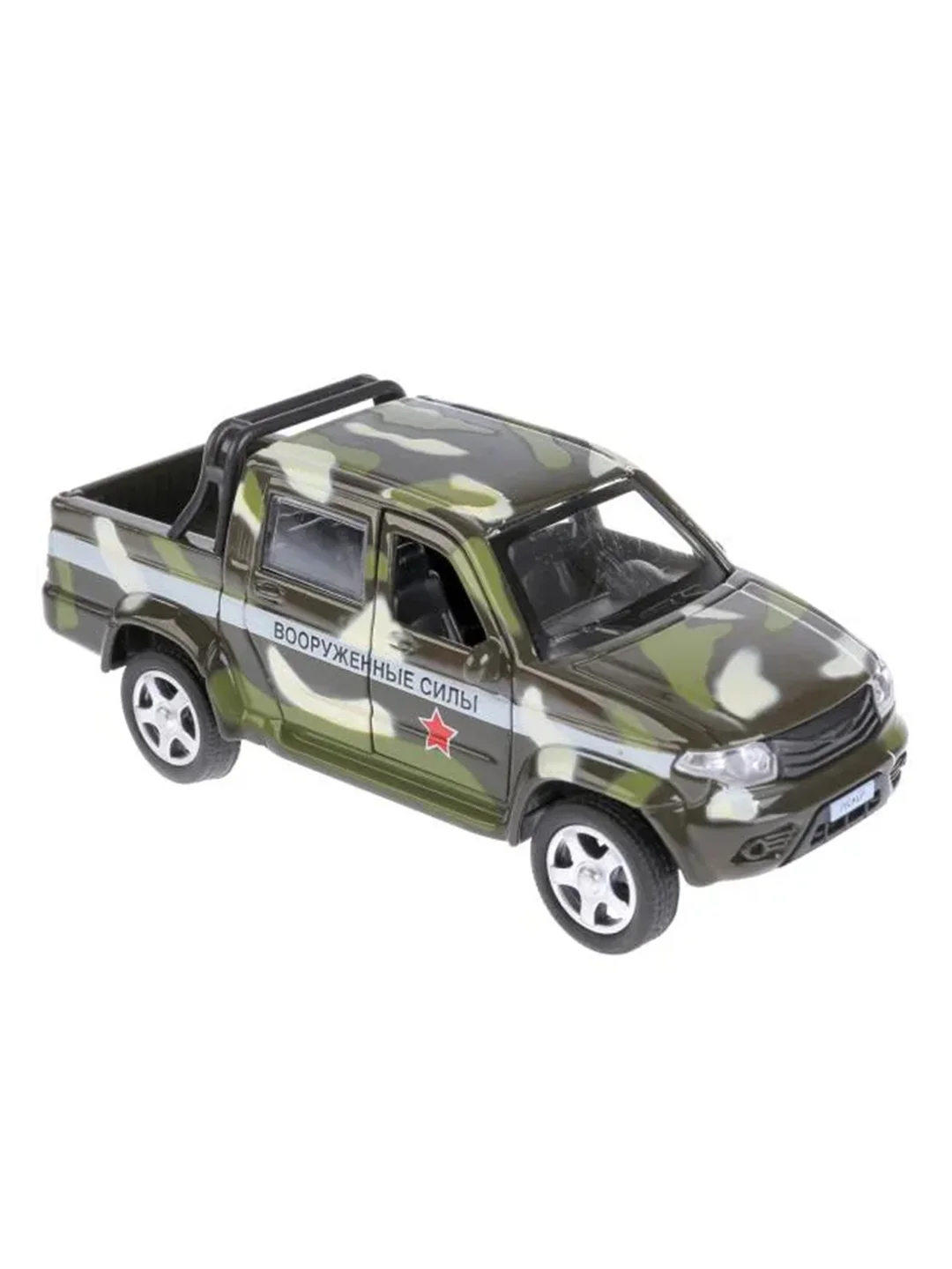 Металлическая модель ТехноПарк УАЗ Pickup Военный, 12 см