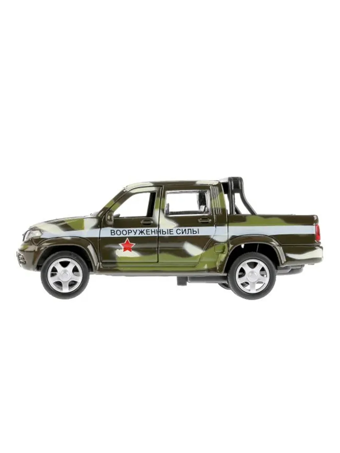 Металлическая модель ТехноПарк УАЗ Pickup Военный, 12 см