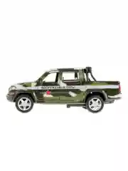 Металлическая модель ТехноПарк УАЗ Pickup Военный, 12 см