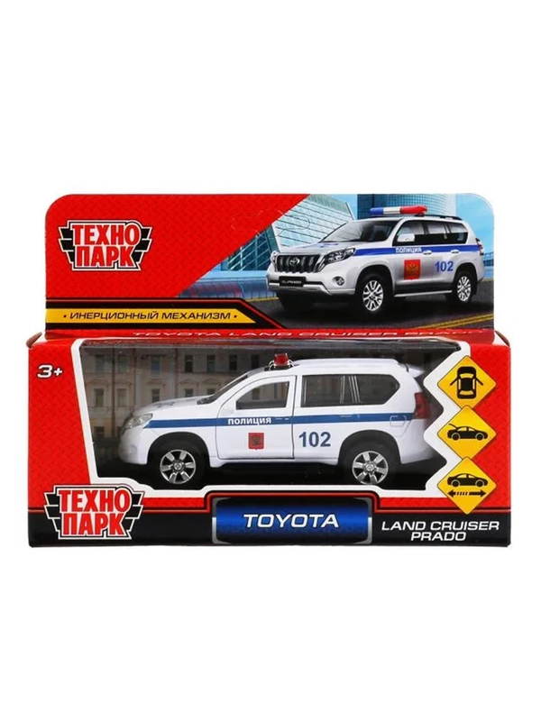 Металлическая модель ТехноПарк Toyota Land Cruiser Prado. Полиция, 12 см