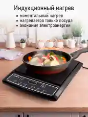Черный электрическая индукционная безимпульсная плитка LUMME LU-HP3647A черная