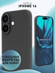 Чехол для Apple iPhone 16 силиконовый Rosco матовый тонкий с бортиком защитой вокруг камер
