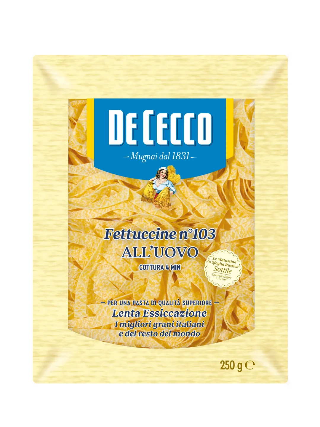 Макаронные изделия De Cecco, ФЕТТУЧЧИНЕ АЛЛ УОВО №103, 250г