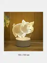 Желтый светильник-ночник светодиодный, 3D, LED, USB, 4 вида